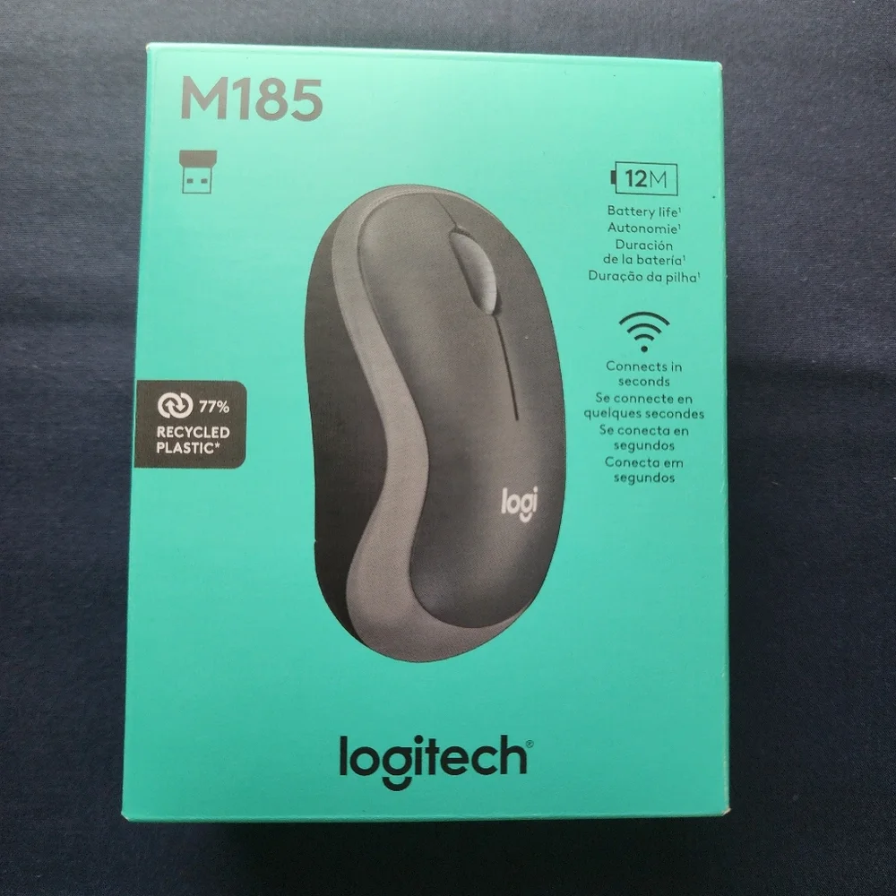 Logitech M185 Wireless Mouse - Gray
